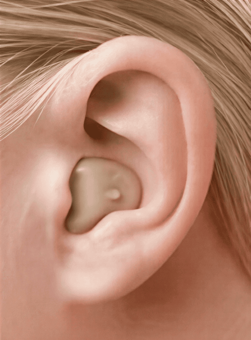 Close-up of ear with device